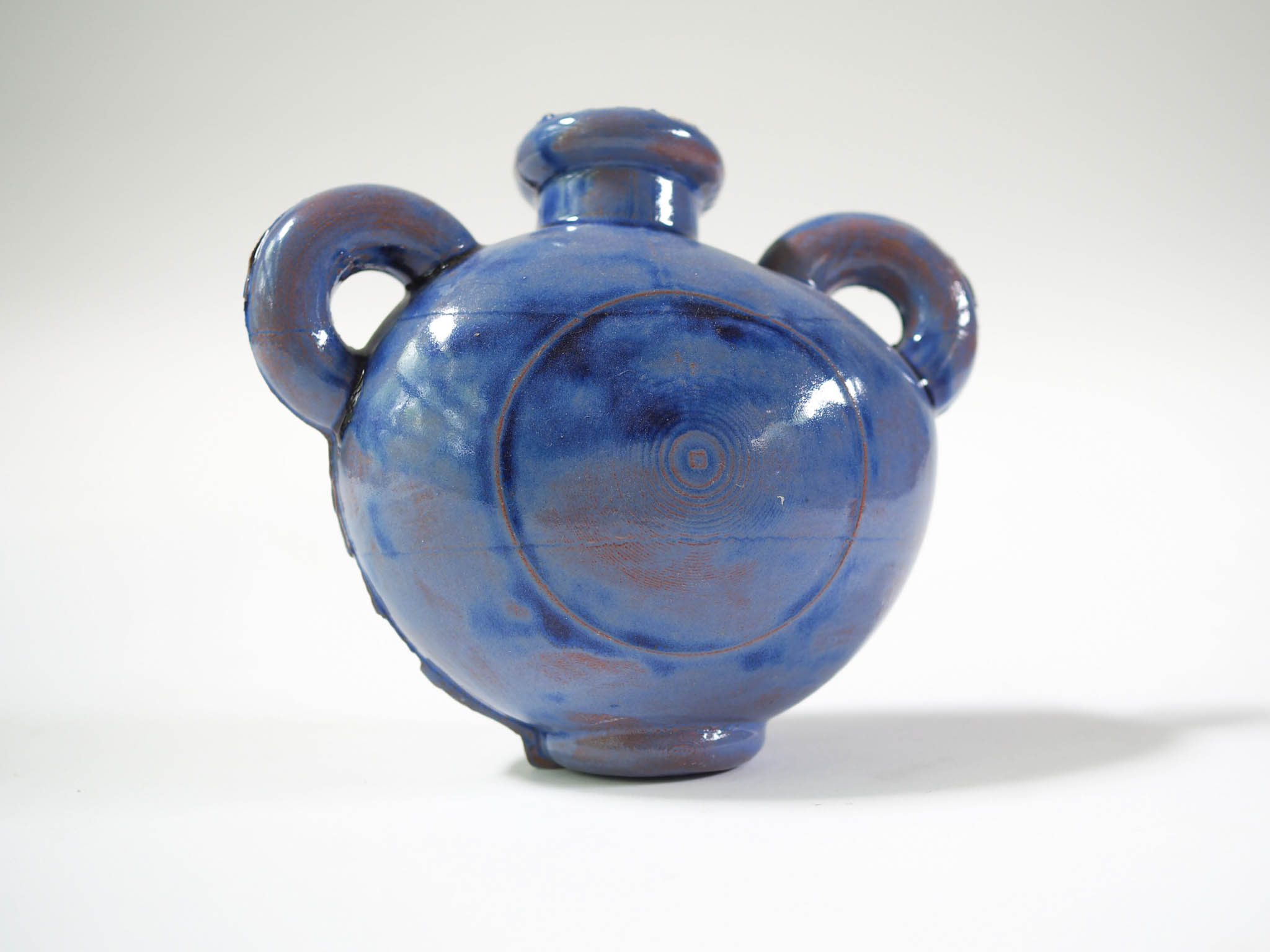 collapsed vase blue